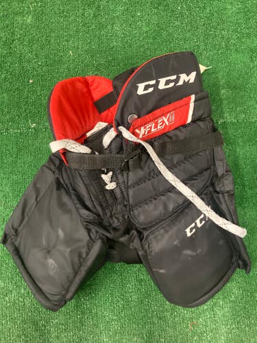 Black Used Youth Large/XL CCM YFLEX2 Hockey Goalie Pants