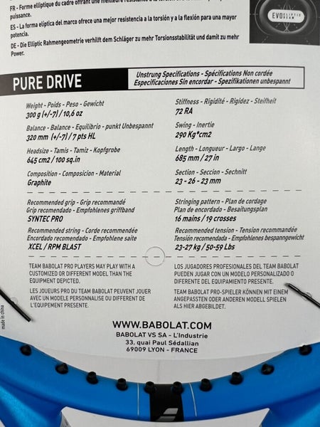 NEW Babolat Pure Drive 2018, 4 1/2