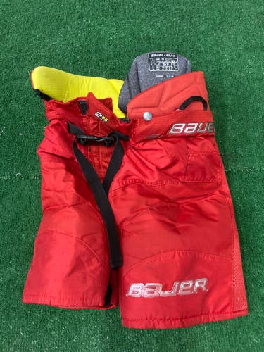 Red Used Junior Small Bauer Supreme 2s Pro Hockey Pants