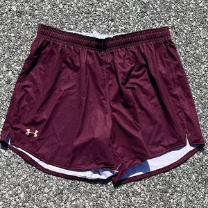 Under Armour Women's Large 5” Dark Maroon Lacrosse Shorts UJLSP1W