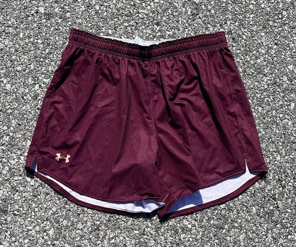 Under Armour Women's Large 5” Dark Maroon Lacrosse Shorts UJLSP1W