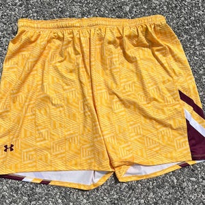 Under Armour Women's 2X Patterned Yellow Lacrosse Shorts