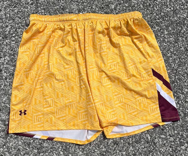 Under Armour Women's 2X Patterned Yellow Lacrosse Shorts