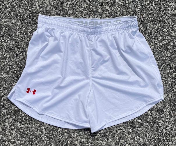 Under Armour Women's Large 5" White Lacrosse Shorts UJLSP1W