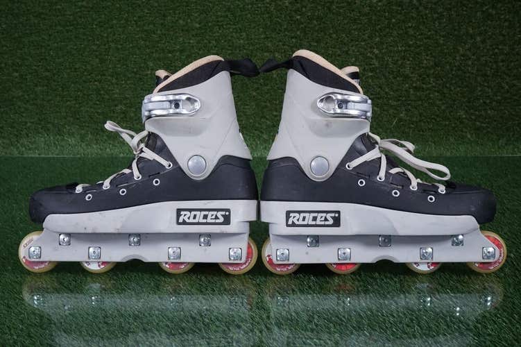 ROCES FIFTH 5TH ELEMENT AGGRESSIVE INLINE SKATES US MENS 10, GRAY / BLACK ~ NICE