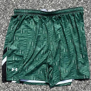 Under Armour Men's 2X Patterned Dark Green Lacrosse Shorts