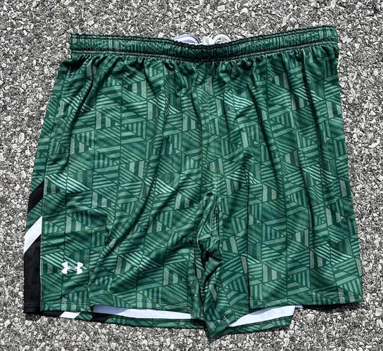 Under Armour Men's 2X Patterned Dark Green Lacrosse Shorts