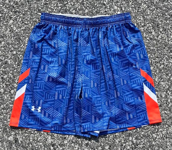 Under Armour Men's Large Patterned Blue Lacrosse Shorts