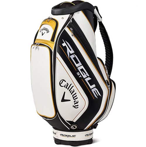 NEW Callaway Rogue ST White/Black/Gold Tour Staff Golf Bag