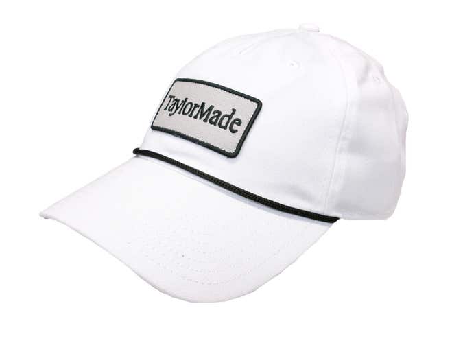 NEW TaylorMade Vintage 5 Panel Rope White Adjustable Snapback Golf Hat/Cap