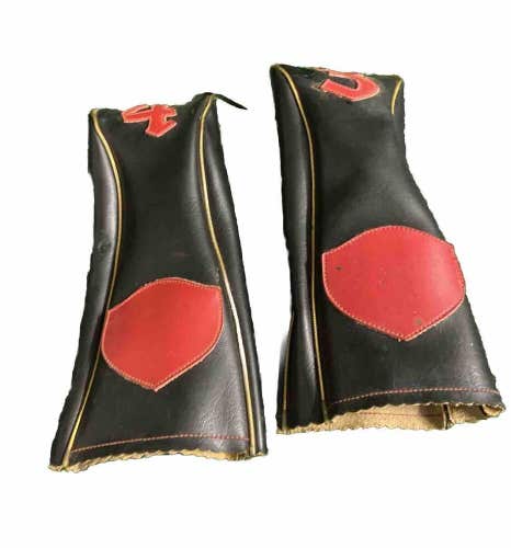 Vintage Golf HED-MITS By Clark 2-Piece Headcover Set For 3 And 4 Woods On String