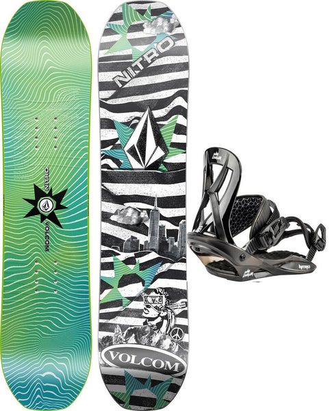 Nitro Ripper x Volcom Snowboard 106 cm with Mini Charger Bindings S/M New 2025