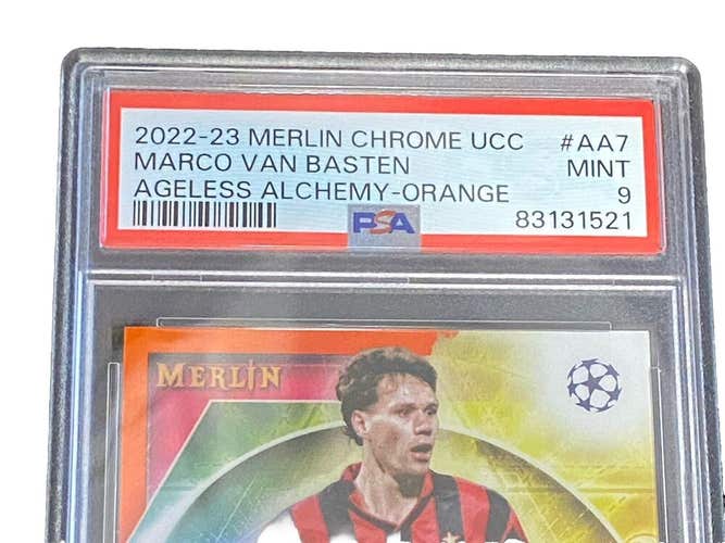 Marco Van Basten 2022-23 Merlin Chrome /25 Orange Ageless Alchemy AA7 PSA 9 Mint