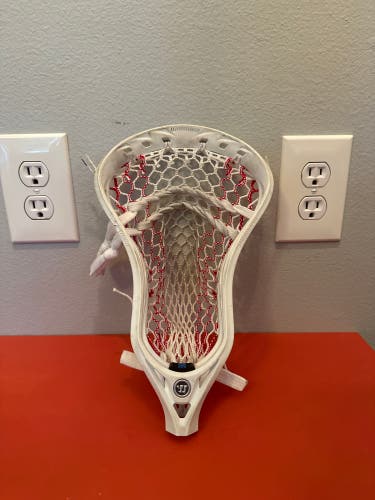 Warrior Evo QX-O Lacrosse Head Strung with ECD Red Striker Mesh