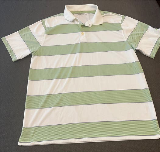 Nike Golf White/ Green Striped. Large.