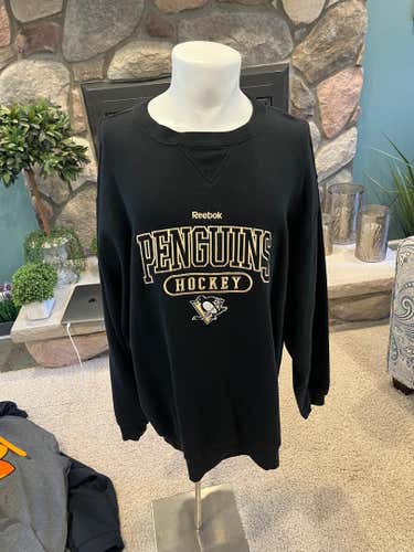 Vintage Pittsburgh Penguins Reebok Black Used Men's XL Reebok Sweatshirt