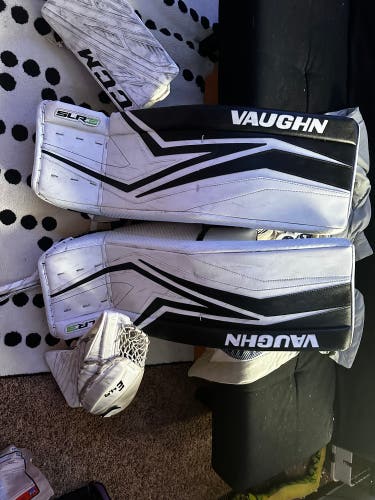 Hockey goalie leg pads, blocker and catcher