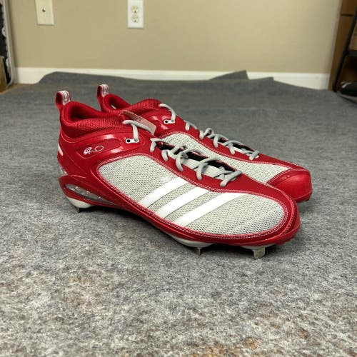 Adidas Mens Baseball Cleat 15 Red Gray AST Ryan Howard Mid Metal Softball M2