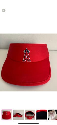 MLB Los Angeles Angels Baseball Red 47 Brand Adjustable Strap Embroidered Visor