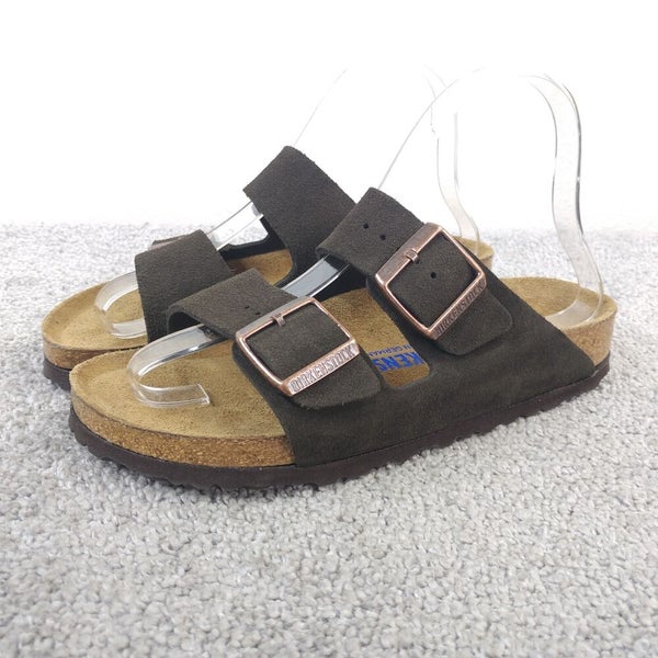 Birkenstock Arizona Soft Footbed Sandals Womens 37 EU Slides Slip On Brown Suede