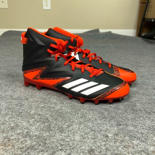 Adidas Mens Football Cleat 12 Black Orange White Lacrosse Shoe Freak Mid Sports