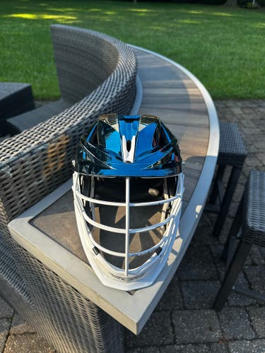 Navy Lacrosse Chrome Blue helmet