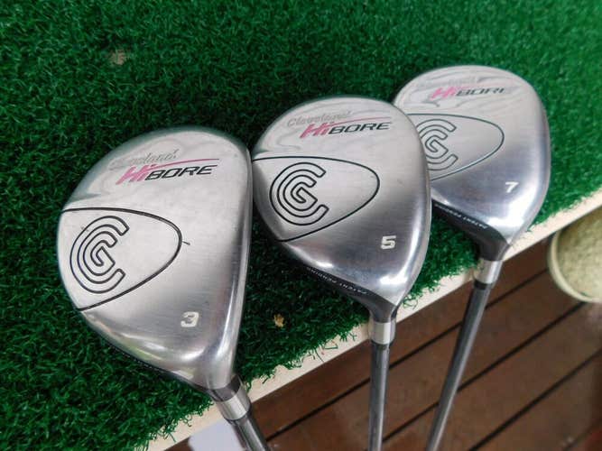 Cleveland Hi Bore (3W,5W,7W) FW Wood Set w/ Ladies Flex Shafts