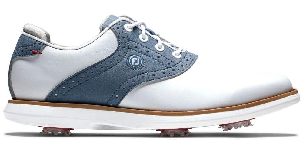 FootJoy Womens Traditions Golf Shoes Style 97903 Size 7 White/Blue NEW #98805