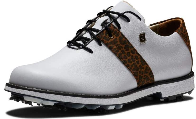 FootJoy Womens Premier Previous Season Golf Shoes White/Leopard Size 7 #98792