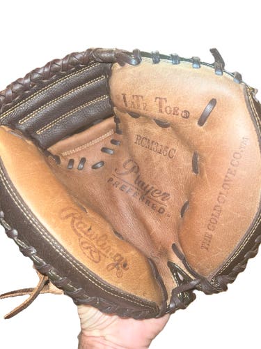 Brown Used Rawlings Player Preferred RCM315C Right Hand Throw Catcher's Baseball Glove