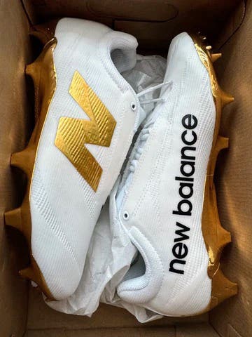 White/Gold Burn X4 New Balance All American Cleats