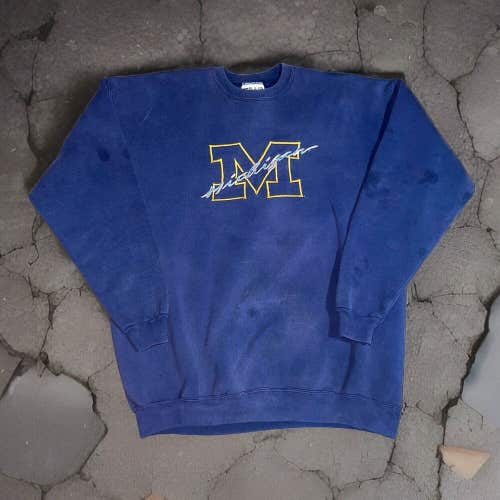 Vintage 90s Team Edition Michigan Wolverines Embroidered Crewneck Mens Size XL