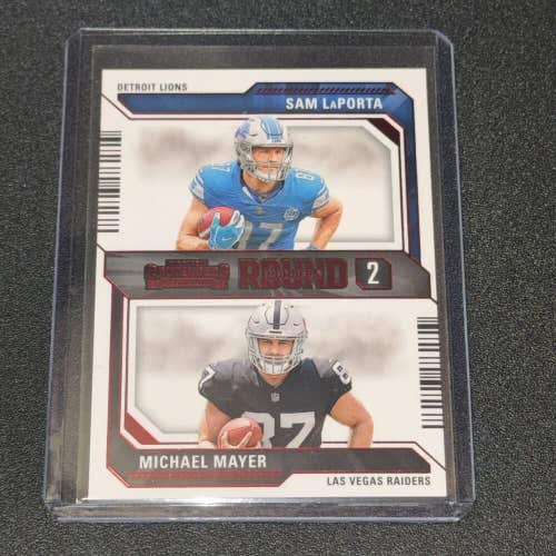 Sam LaPorta & Michael Mayer 2023 Panini Contenders NFL Round 2 Numbers Red RC 13