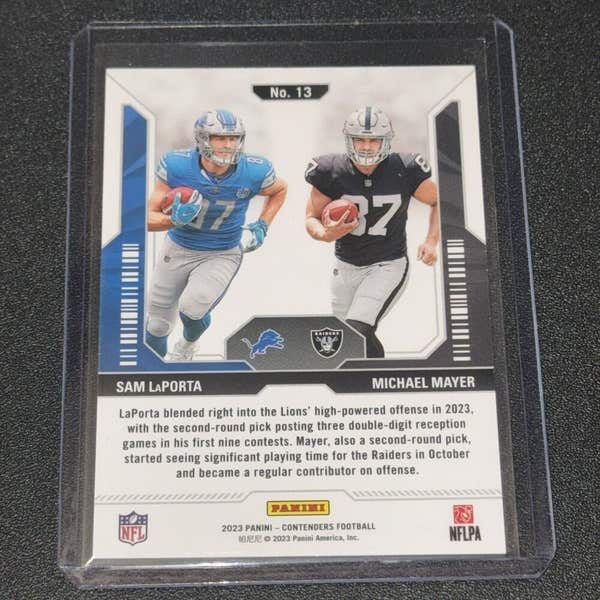 Sam LaPorta & Michael Mayer 2023 Panini Contenders NFL Round