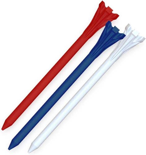 Champ My-Hite Fly Tees 3.25" USA Plastic Golf Tees - (25 Tees) - Red White Blue