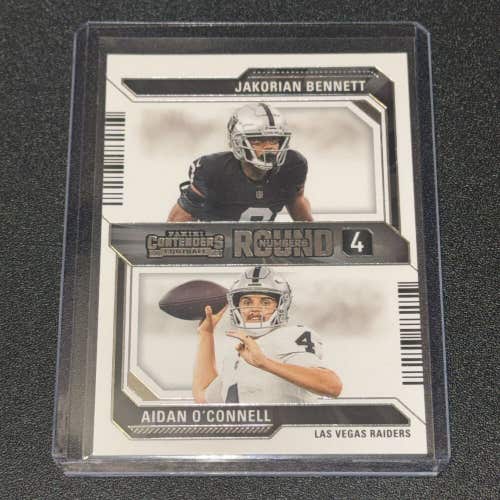 Aidan O'Connell Jakorian Bennett 2023 Panini Contenders NFL Round 4 Numbers RC