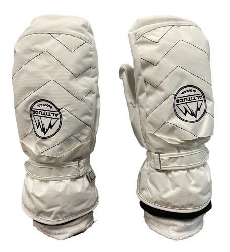 ALTITUDE WOMEN'S "FRISCO" WINTER SKI SNOWBOARD WARM PLUSH MITTEN (WHITE)