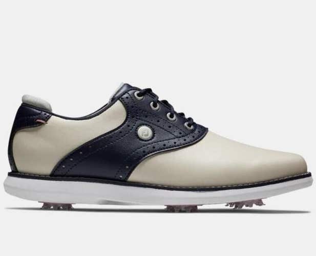 FootJoy Womens Traditions Golf Shoes Style 97922 Size 7 Cream/Navy NEW #98807