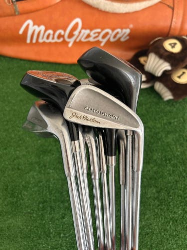 MacGregor Jack Nicklaus Autograph 12 Piece Set / Driver, Woods, Irons, & Bag