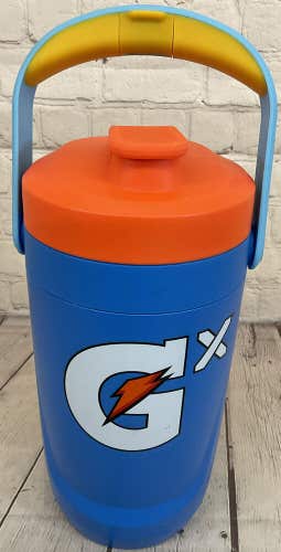 Gatorade X 64oz Fence Hook Large Handle Water Jug Blue Orange