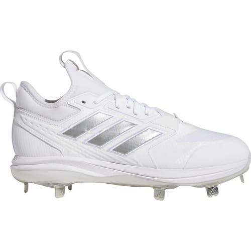 Adidas Icon 8 Boost Baseball Cleats White Grey Men's Size 12 Metal Shoes Sneaker