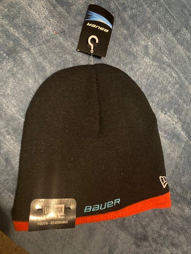 Youth Bauer Beenie Reversible Winter Hat / Rink Hat Black