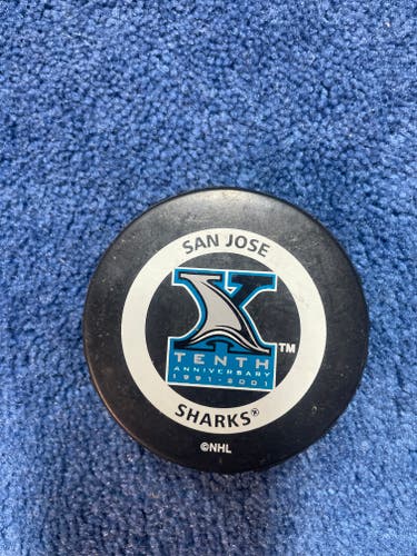 San Jose Sharks 10th anniversary game puck