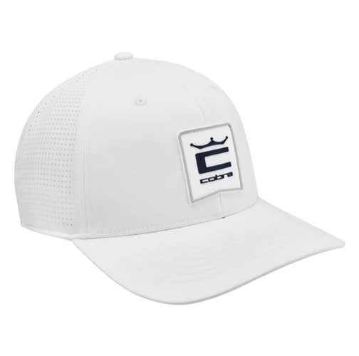 Cobra Crown C Patch Snapback Cap (White/Deep Navy, Adjustable) Golf Hat 2024 NEW