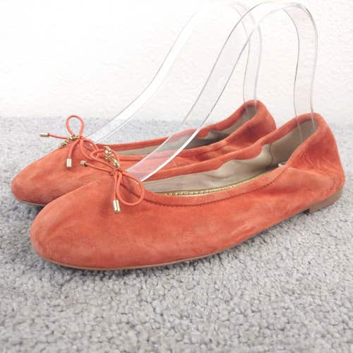 Sam Edelman Felicia Ballet Flats Womens 6.5 Slip On Coral Orange Suede Leather