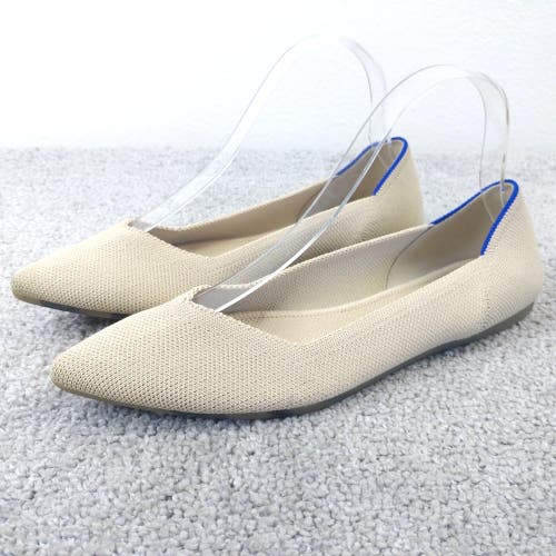 Rothy's The Point Knit Flats Womens 7.5 Slip On Shoes Tan Beige Nude Designer