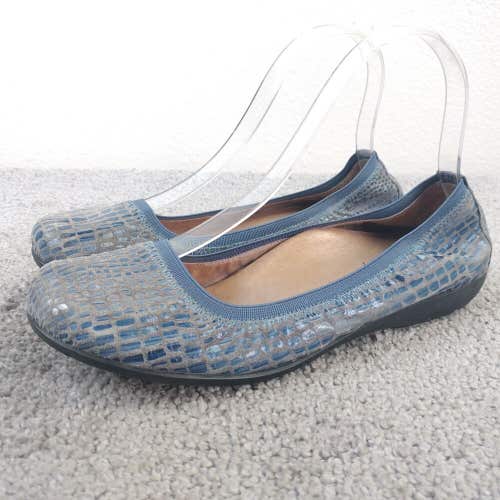 Abeo Tia Bio System Womens 7N Narrow Slip On Ballet Flat Shoes Blue Leather