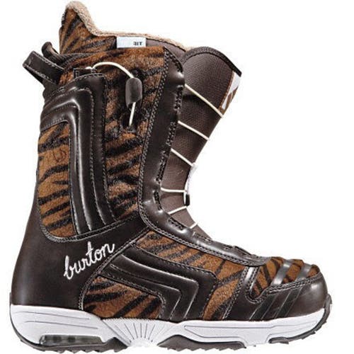 NEW Burton Emerald Womens Snowboard Boots! 5  Euro 35  Brown Tiger Stripes Design