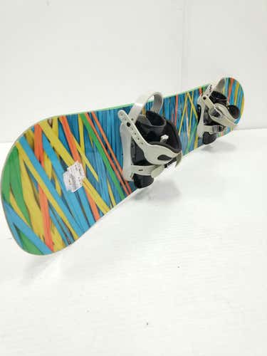 Used Burton Stripped 136 Cm Boys' Snowboard Combo