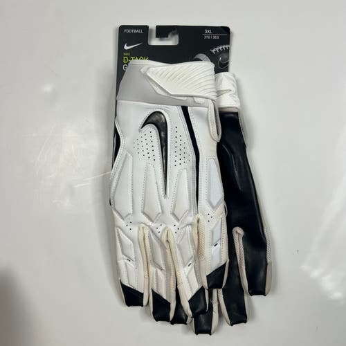 Nike D-Tack Lineman Padded Football Gloves White 3XL